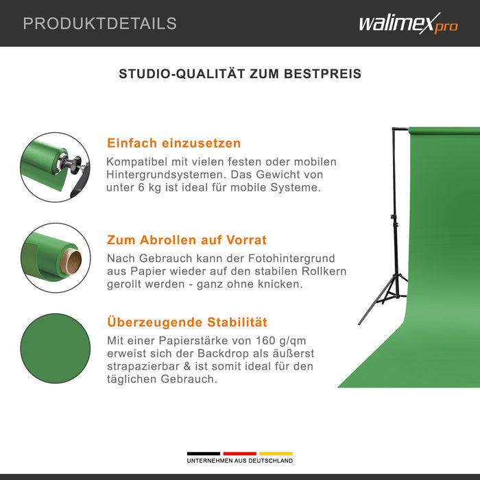 sfondo cartone 2,72x10m verde croma