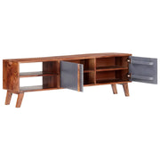 Mobile Porta TV-Mobile per TV-Credenza TV Grigio 140x30x45 cm in Legno Massello