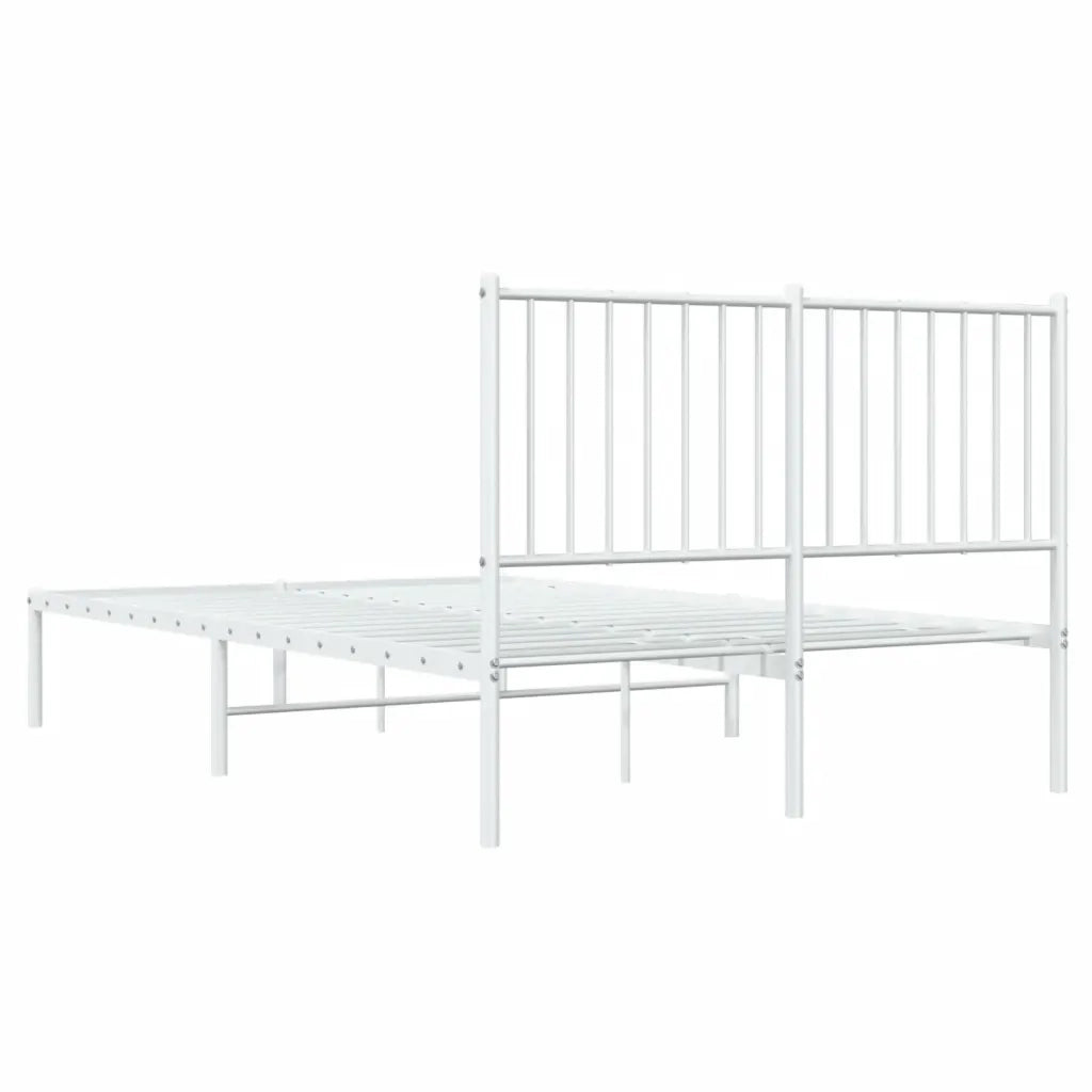 Giroletto con Testiera Metallo Bianco 120x190 cm
