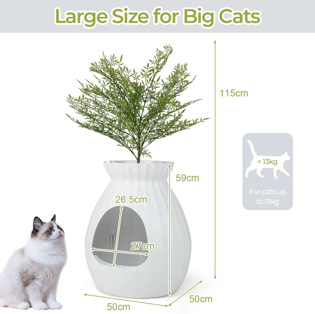 Lettiera per gatti con pala, lettiera per gatti con rimozione intelligente degli odori, XXL con tenda per porta, ciottoli, per soggiorno, camera da letto, angolo