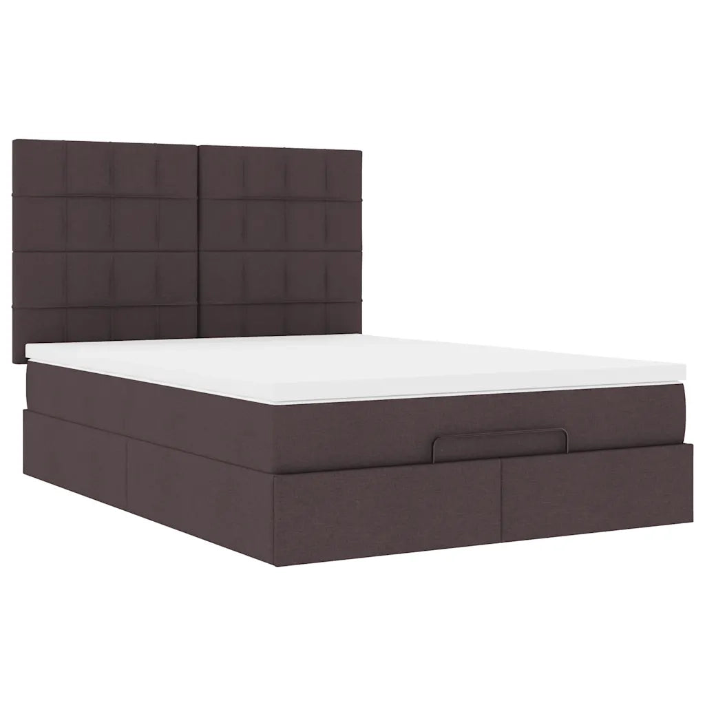 Struttura Letto Pouf con Materasso 140x200 cm in Tessuto 3314013