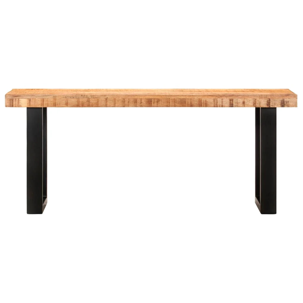 Panca 110 x 35 x 46 cm legno massello di mango grezzo e acciaio 02_0010929