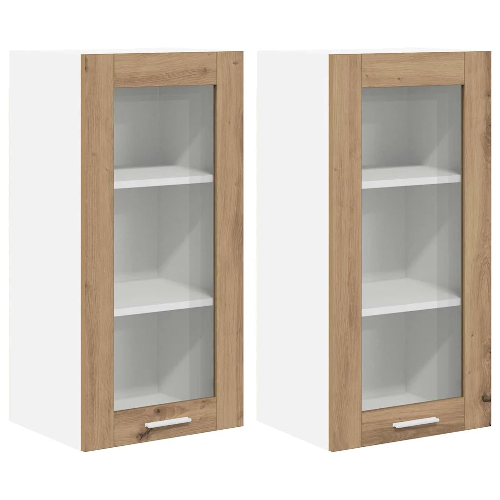 Armadio pensile 2 pcs Rovere artigianale 40 x 31 x 80 cm