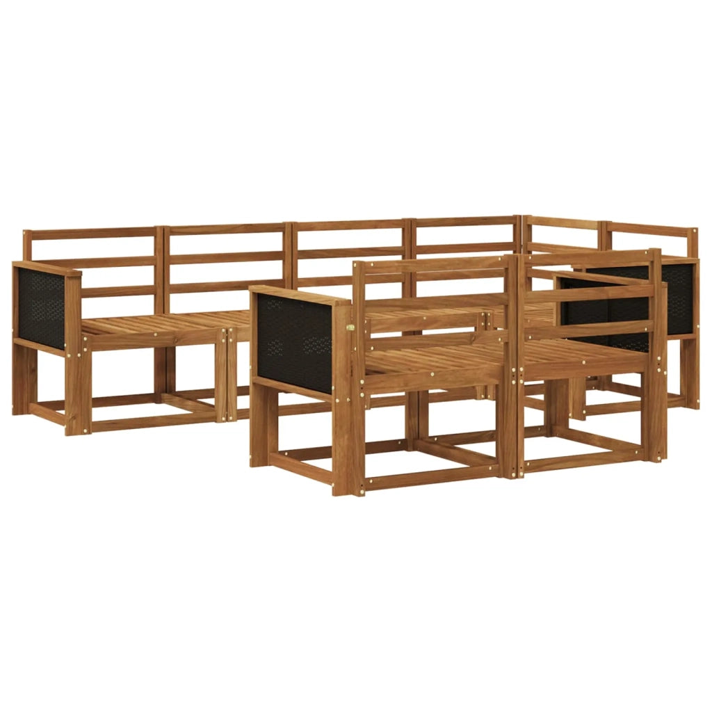 Set di divani da esterno 7 pcs Naturale
