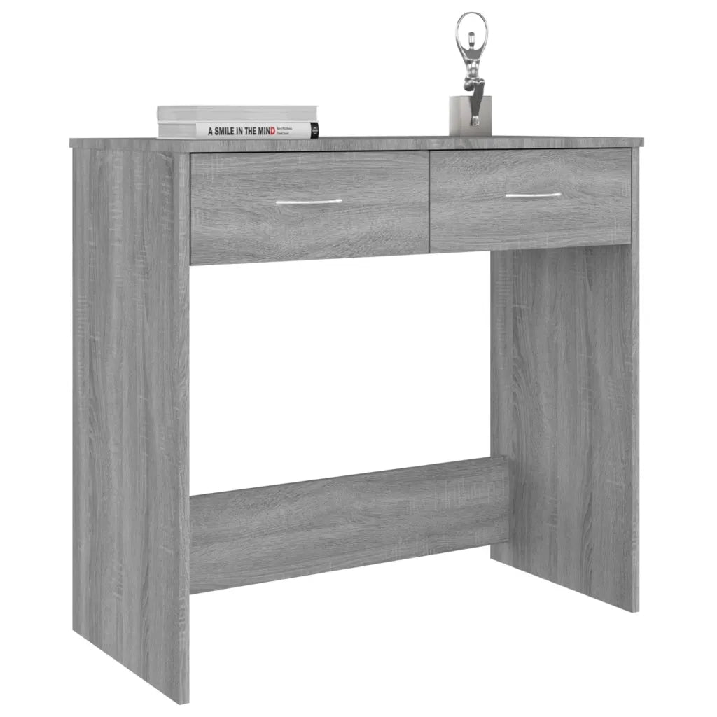 Scrivania-Scrivanie per ufficio e studio-Scrittoio Grigio Sonoma 80x40x75 cm in Legno Multistrato