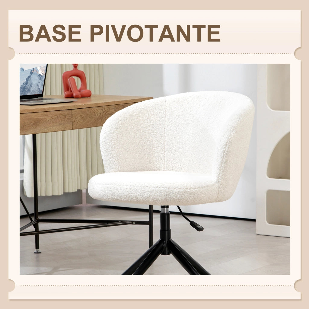 Sedia da ufficio ergonomica ¨C zephmum ¨C tessuto bianco