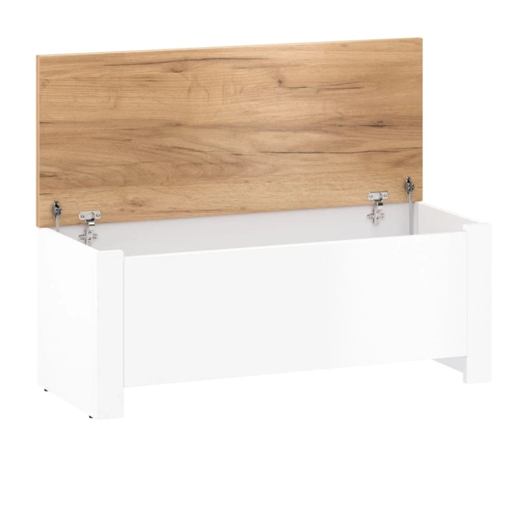 Panca RONCO 1 bianco + rovere (Lanzette dG, colore nimfea alba / oak craft gold)