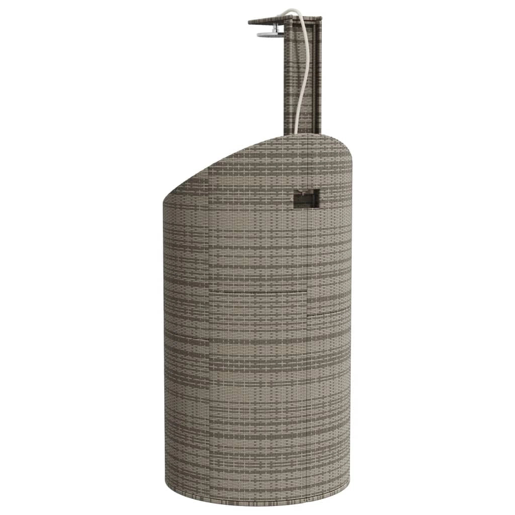 Doccia da esterno 100 x 100 x 241,5 cm polyrattan legno di acacia grigio 02_0042015
