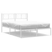 Letto matrimoniale | Letto per adulti | Giroletto con Testiera in Metallo Bianco 120x200 cm