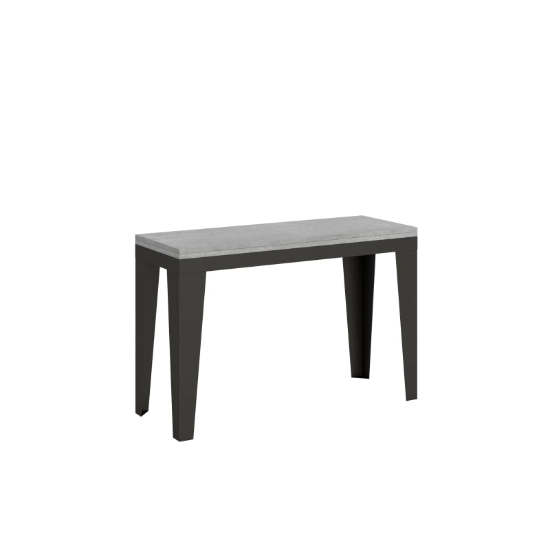 Tavolo apribile 120x45/90 cm Flame Double telaio Antracite - Cemento