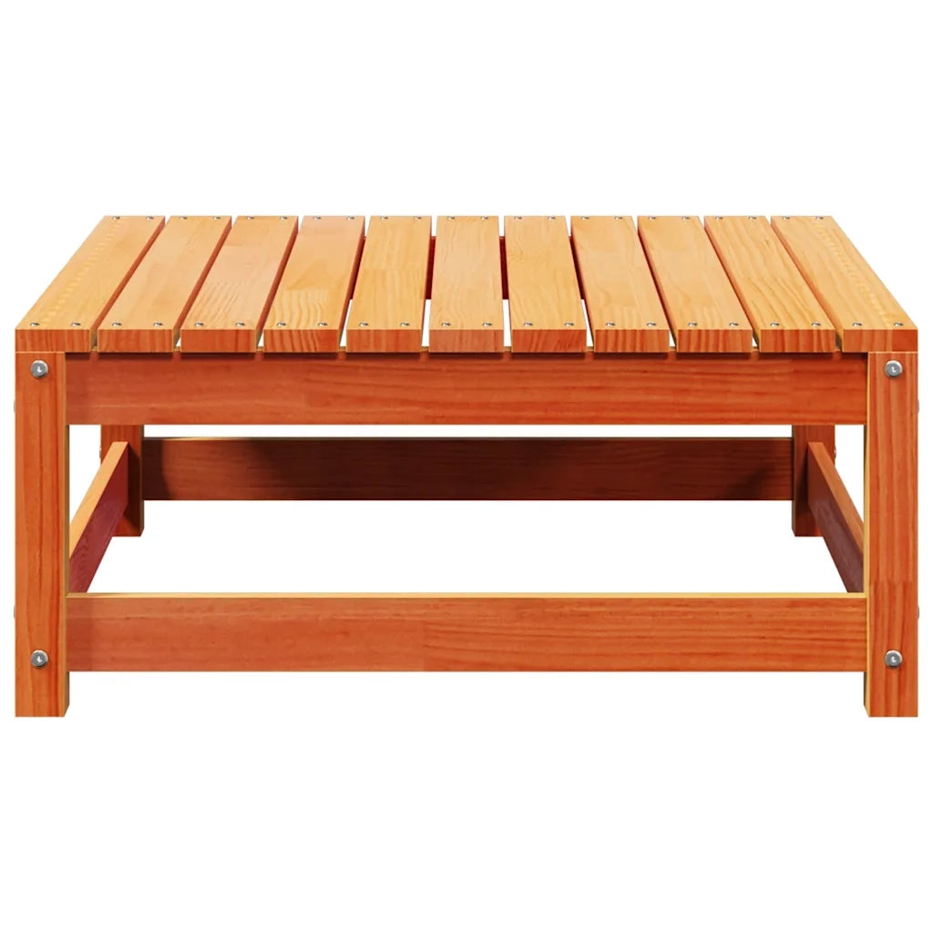 Sedia da giardino-Poggiapiedi da Giardino Marrone Cera 70x70x30 cm Massello Pino