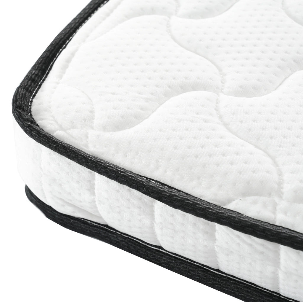 Divano letto estraibile ULEVR 90/180x200 cm con LED, USB, 3 vani laterali e 2 materassi a molle grigio chiaro