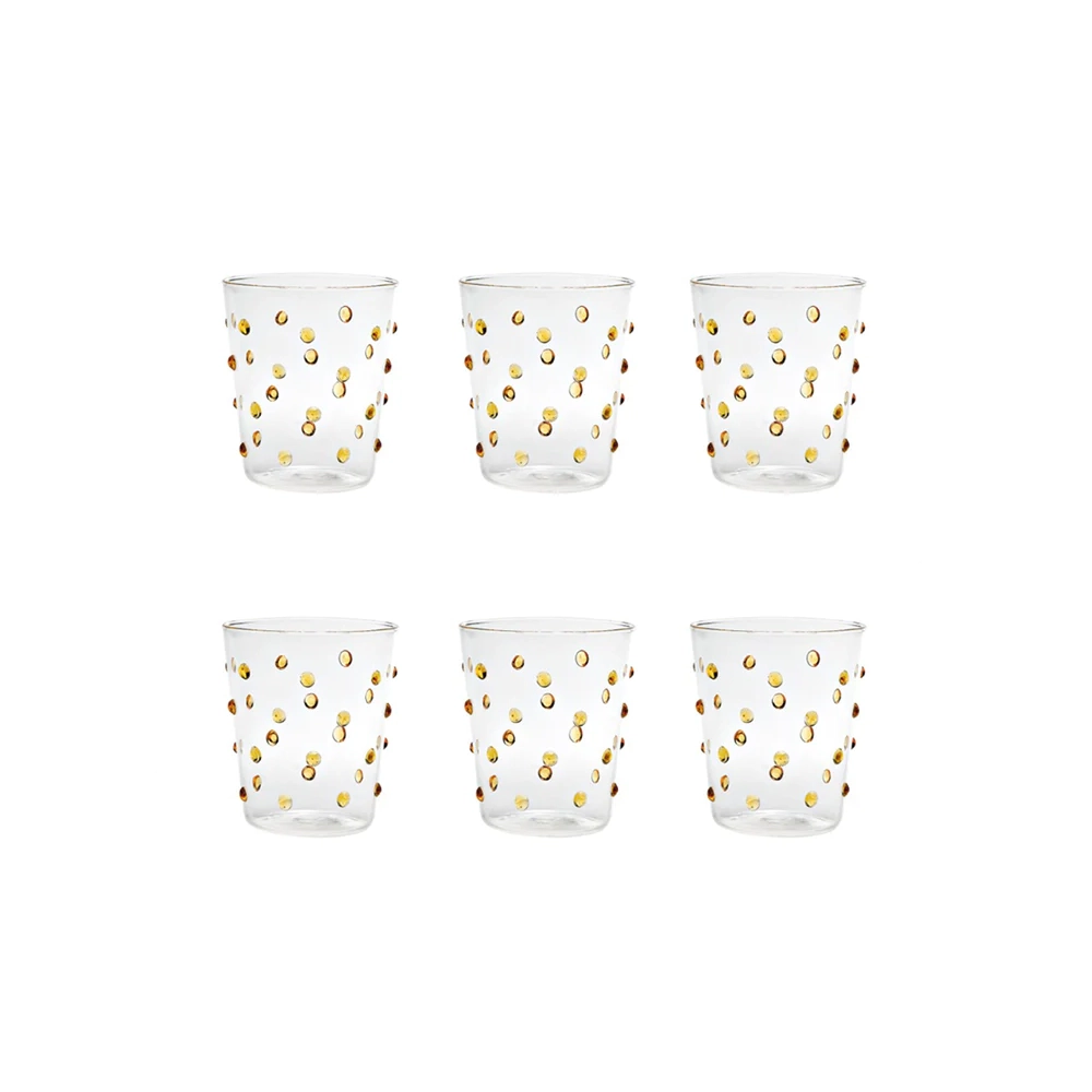 Bicchiere Zafferano Party Tumbler Giallo oro 45 Cl Set 6 pezzi In Vetro