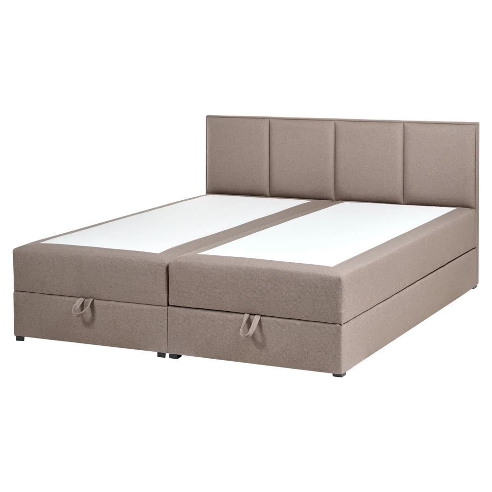 Letto matrimoniale Imbottito Tessuto tortora 180 x 200 cm Con Testiera Trapuntata