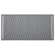 Tappeto per Interni e Esterni Motivo a Rombi Grigio Chiaro 90 x 150 cm motivo geometrico