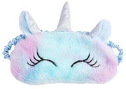Sdraiogatto Plush - Sdraiogatto Occhialino da Sonno con Fantasia di Unicorno - Occhialino da Sonno per Bambini e Adulti per Viaggi e Sonno a Casa - Blu