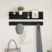 Appendiabiti a muro con lo scaffale Rovere Nero 90 x 15 x 36 cm 874420