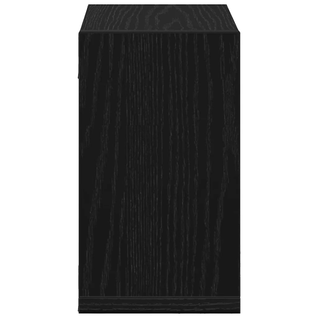 Scaffali da parete 4 pcs Rovere Nero Legno multistrato 875181
