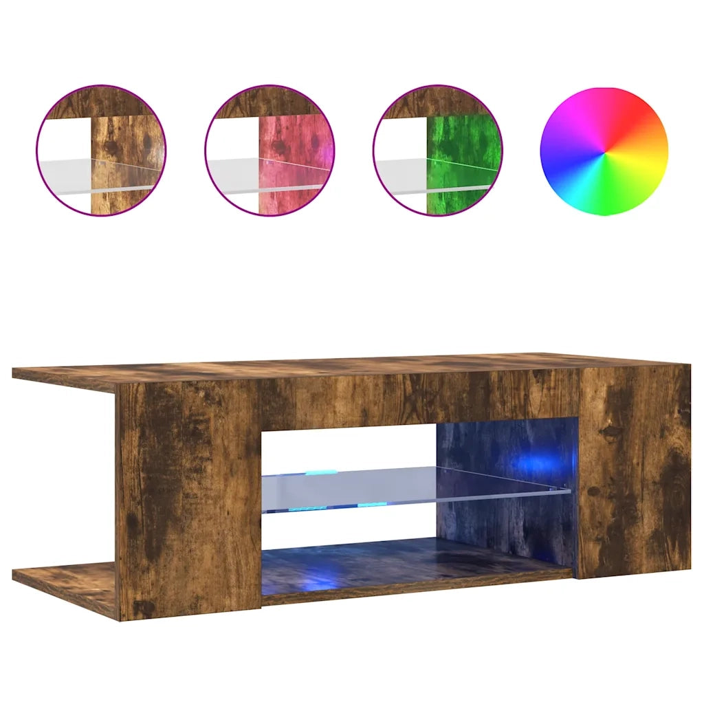Mobile Porta TV con Luci LED Rovere Fumo 90x39x30 cm cod mxl 8080