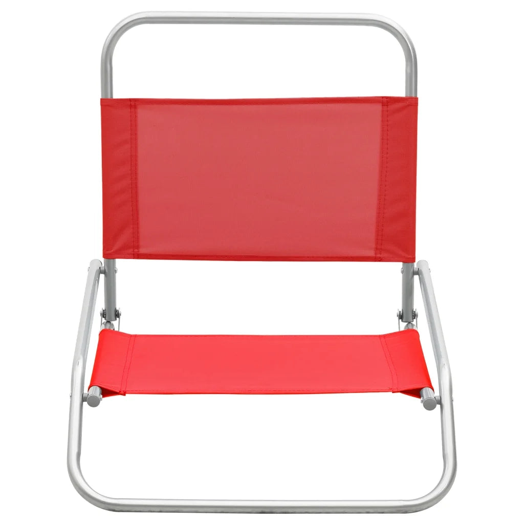 Sedie da Spiaggia Pieghevoli 2 pz in Tessuto Rosso 310367