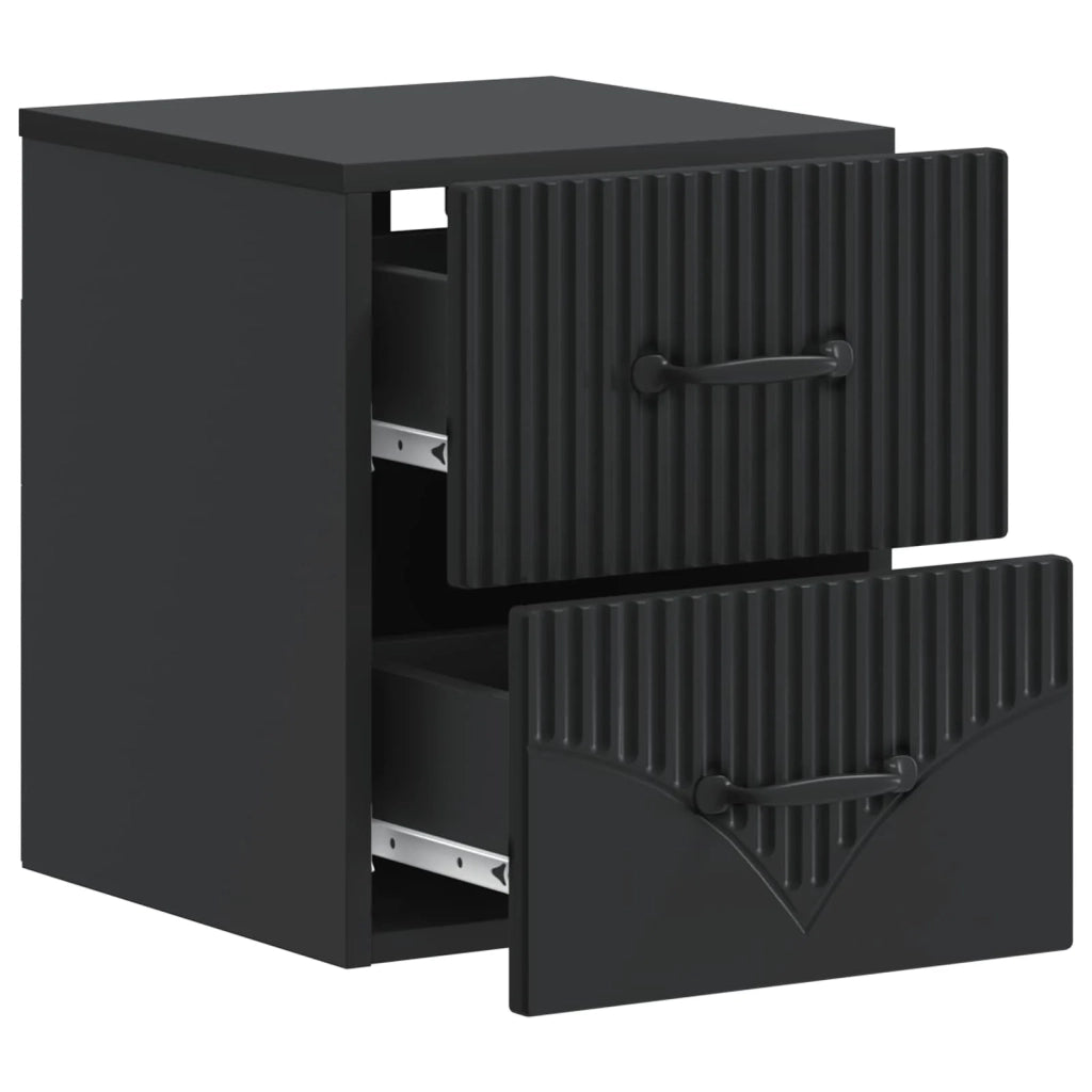 Mobiletto da notte a muro 2 pcs Nero 34,5 x 33 x 40 cm 898978