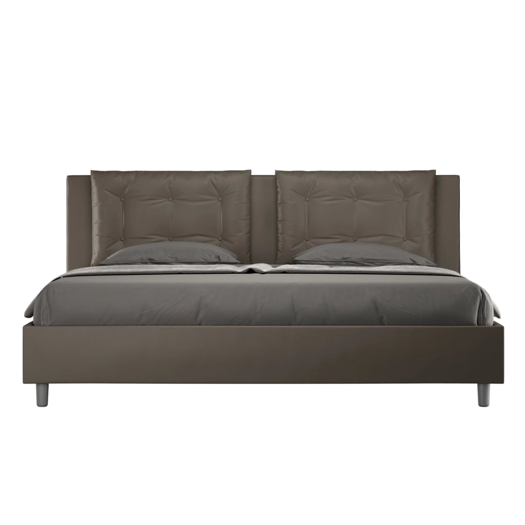 Letto Matrimoniale Extra Large 200x210 cm con Rete Annalisa Cappuccino