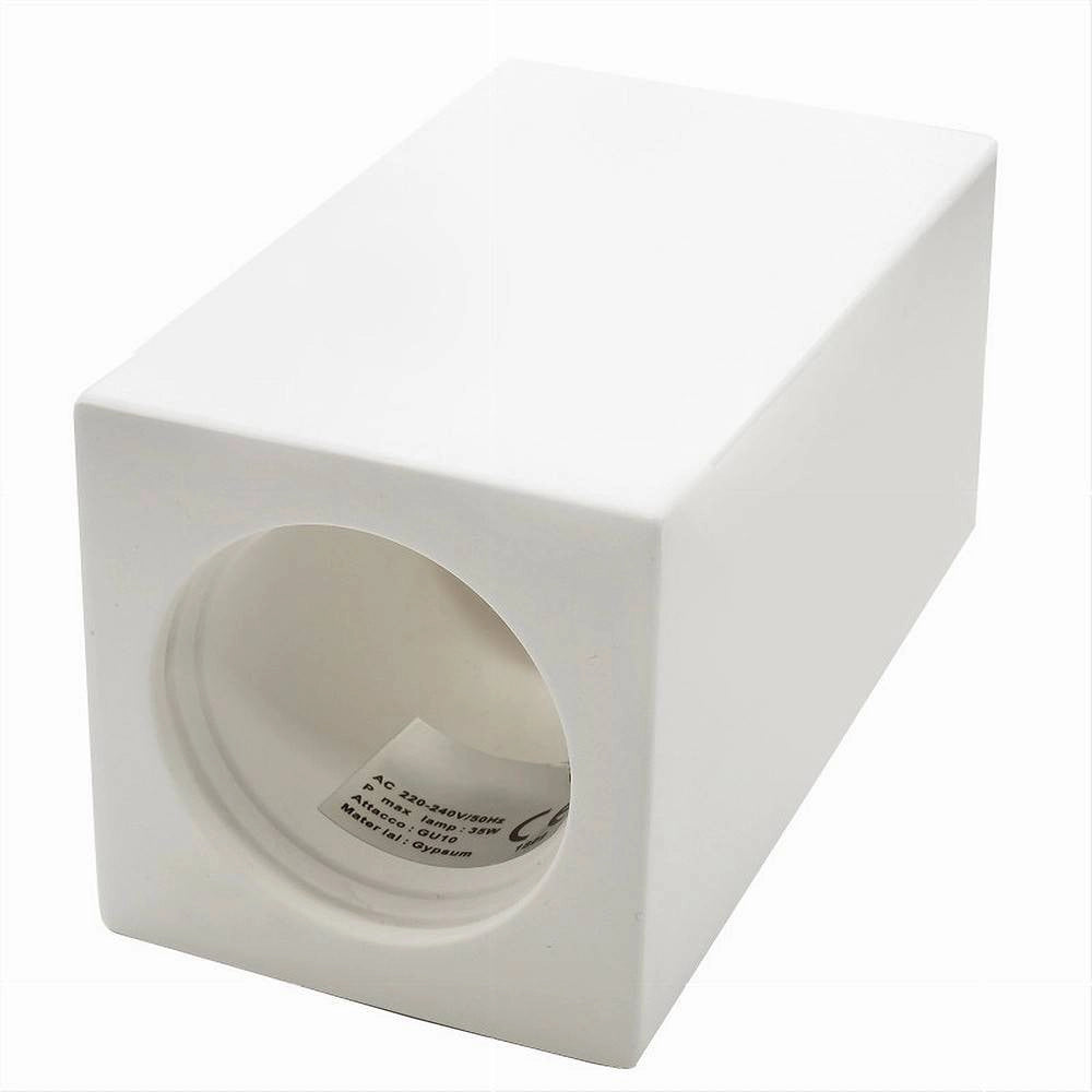 Trade Shop - Porta Faretto Applique Soffitto In Gesso Verniciabile Forma Cubo Gu10 Gs-c140-q -