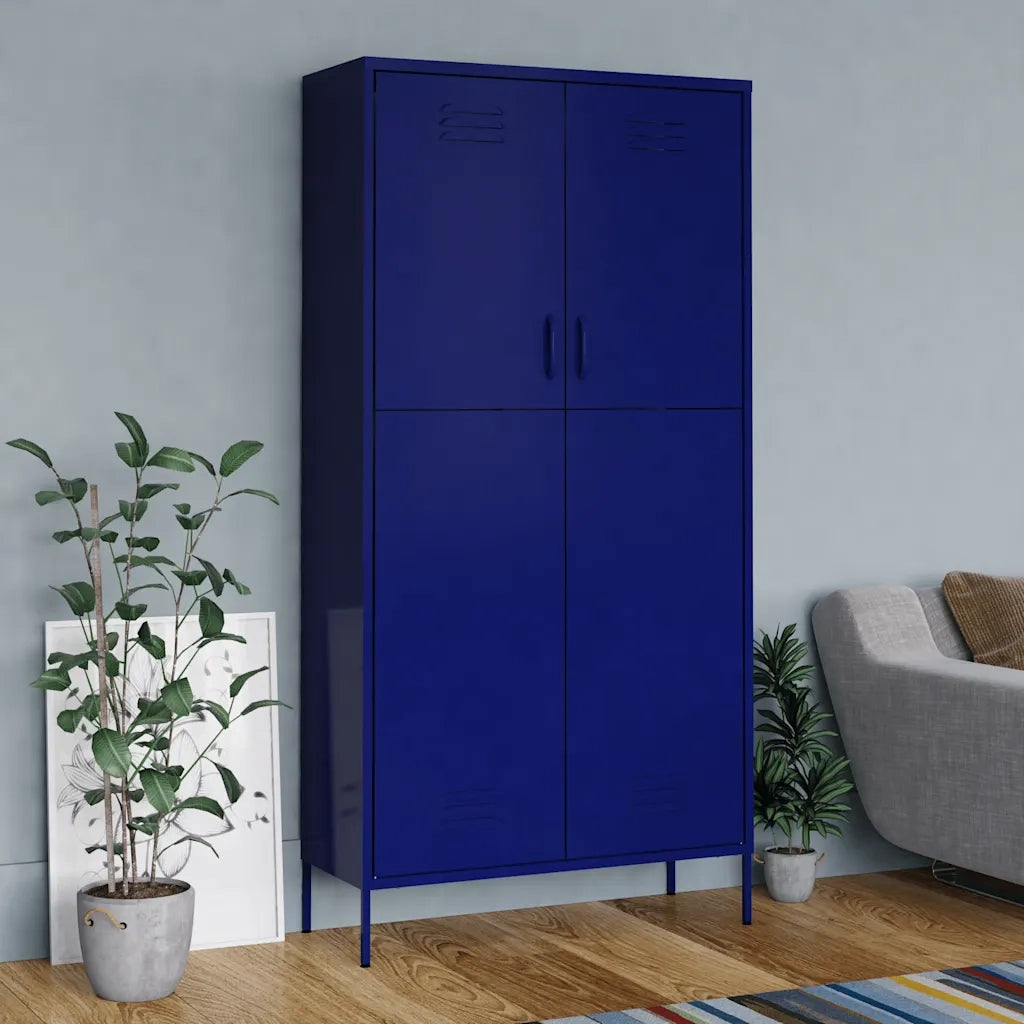 Armadio Blu Marino 90x50x180 cm in Acciaio cod mxl 57968