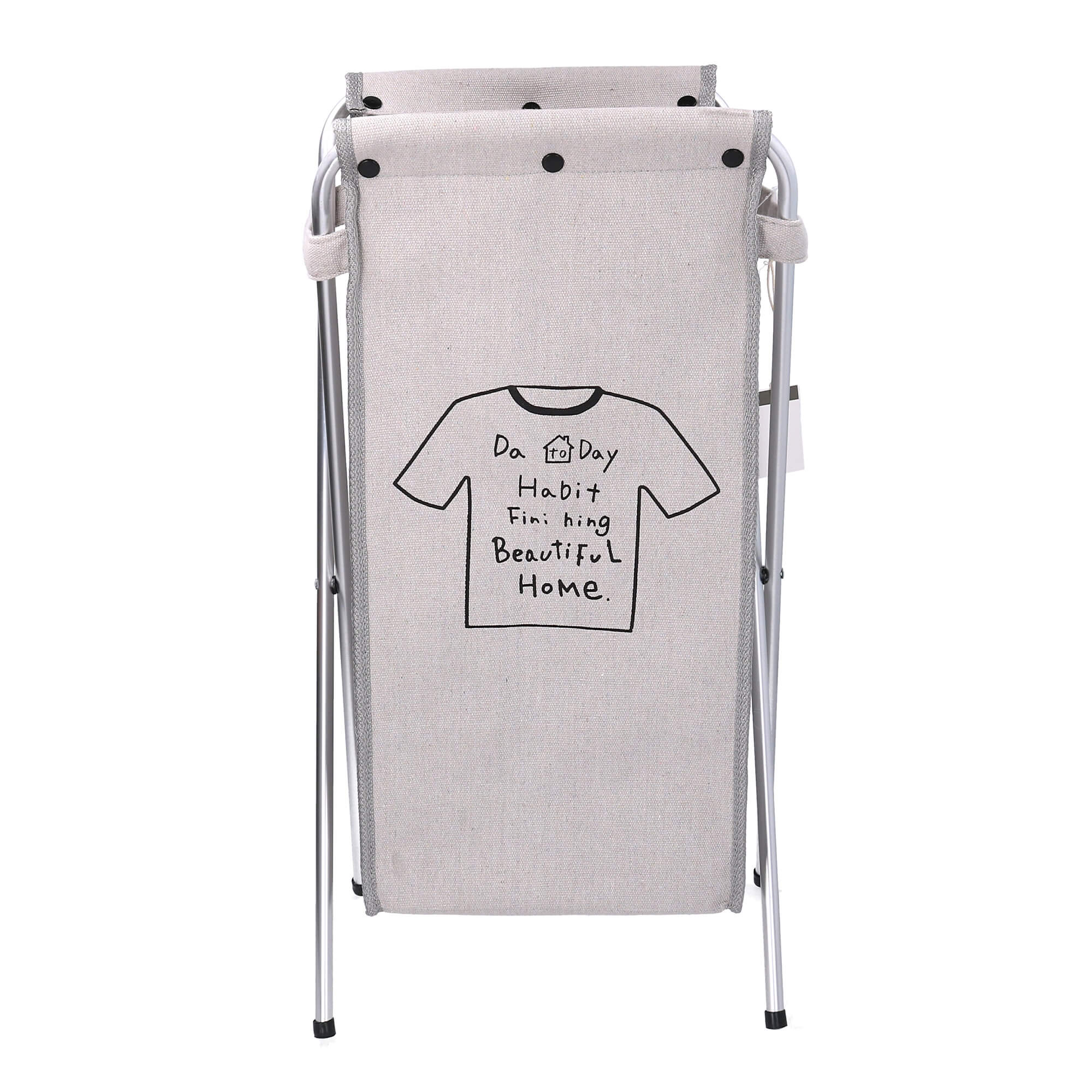 Cesto Portabiancheria in tessuto sacco grigio pieghevole cm 29x33,5xh66