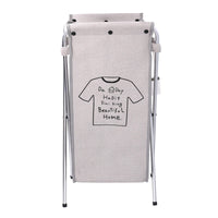 Cesto Portabiancheria in tessuto sacco grigio pieghevole cm 29x33,5xh66