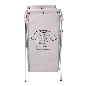 Cesto Portabiancheria in tessuto sacco grigio pieghevole cm 29x33,5xh66