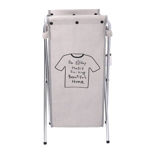 Cesto Portabiancheria in tessuto sacco grigio pieghevole cm 29x33,5xh66