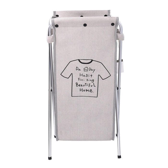 Cesto Portabiancheria in tessuto sacco grigio pieghevole cm 29x33,5xh66