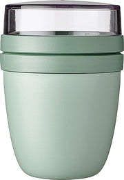 Lunchbox Ellittica, contenitore pratico per yogurt e muesli, divisione per yogurt e muesli, adatto per congelatore, forno a microonde e lavastoviglie, 500 ml + 200 ml