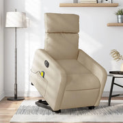 Poltrona Alzapersona Massaggiante Elettrica Crema in Tessuto 3206734
