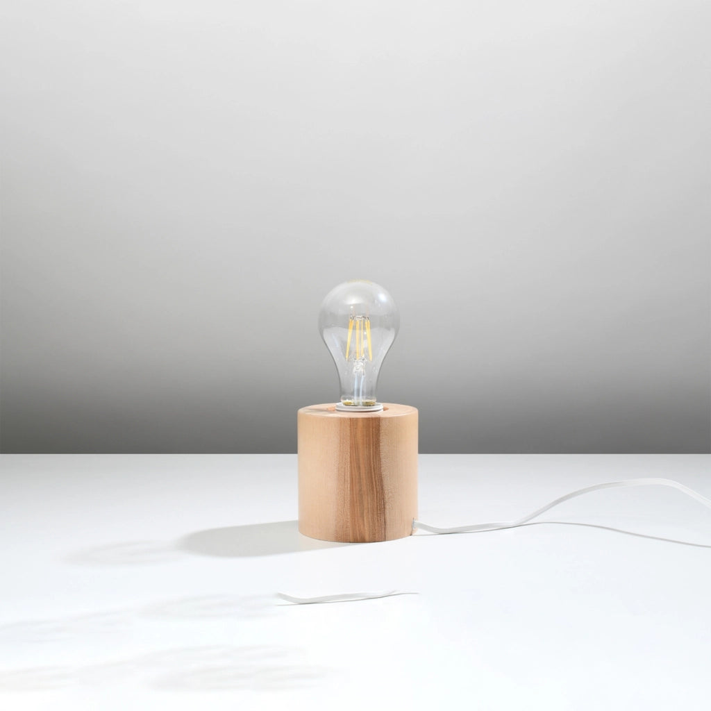 Lampada da tavolo DUARTE legno chiaro E27 Pure Lume