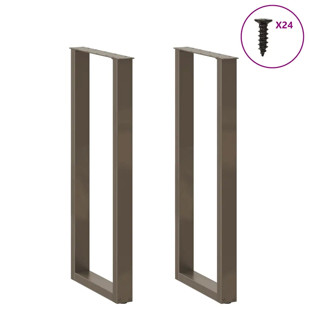 Gambe per tavolo da bar a forma di U 2 pz in acciaio naturale 50x(110-111) cm 4013247