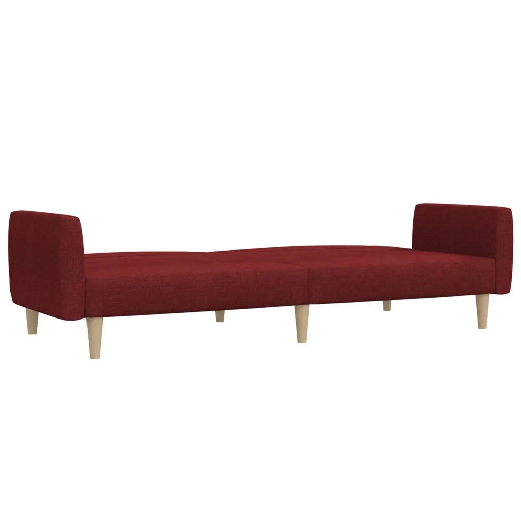 Divano Letto a 2 Posti Rosso Vino in Tessuto 375790