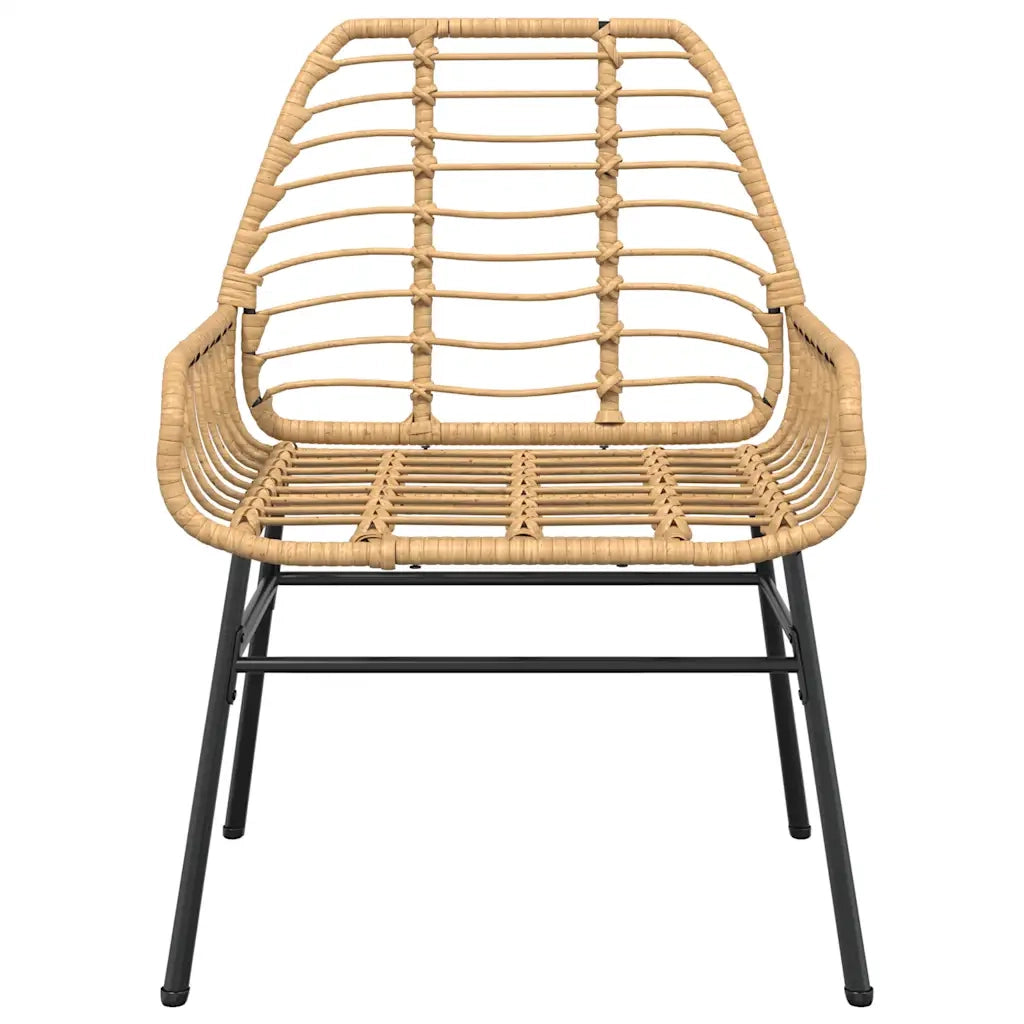 vidaXL Set Pranzo da Giardino 7pz Marrone Polyrattan Vetro