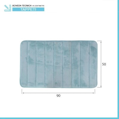 Tappeto bagno 100% poliestere 50x90 acquamarina antiscivolo  Memo