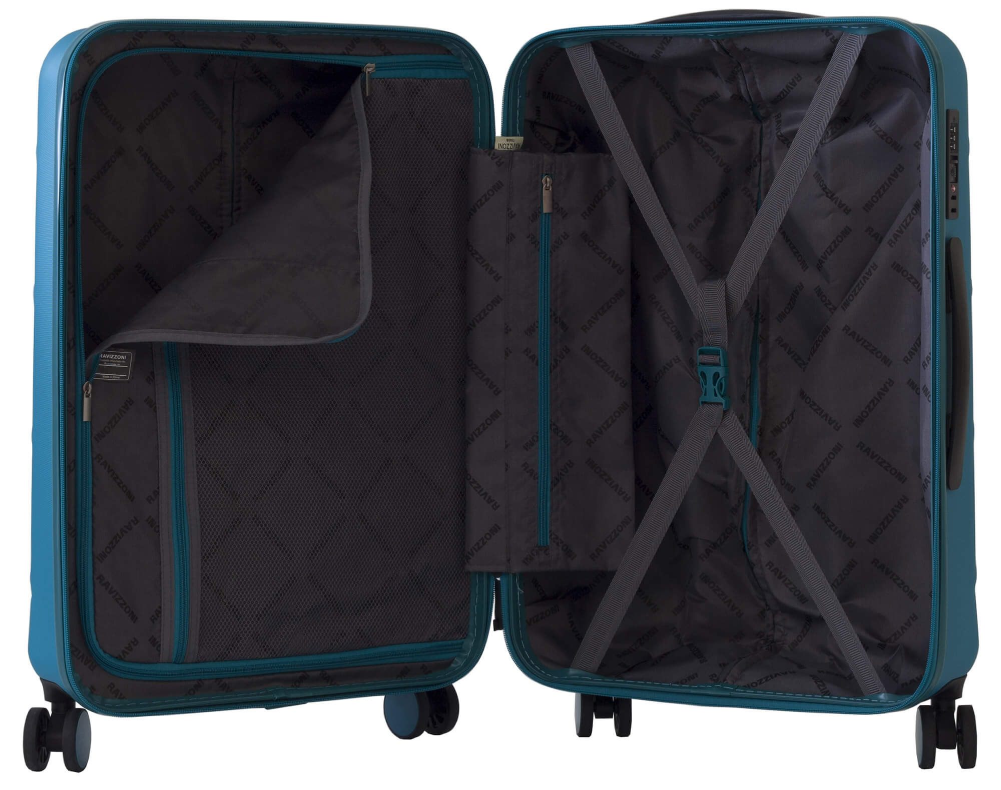 Trolley Valigia Media Rigida in ABS 4 Ruote TSA Ravizzoni Mojito Verde Smeraldo