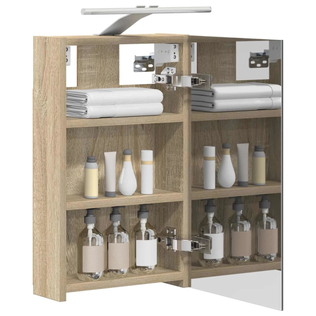 Mobiletto per specchio da bagno Rovere Sonoma 30 x 10,5 x 50 cm
