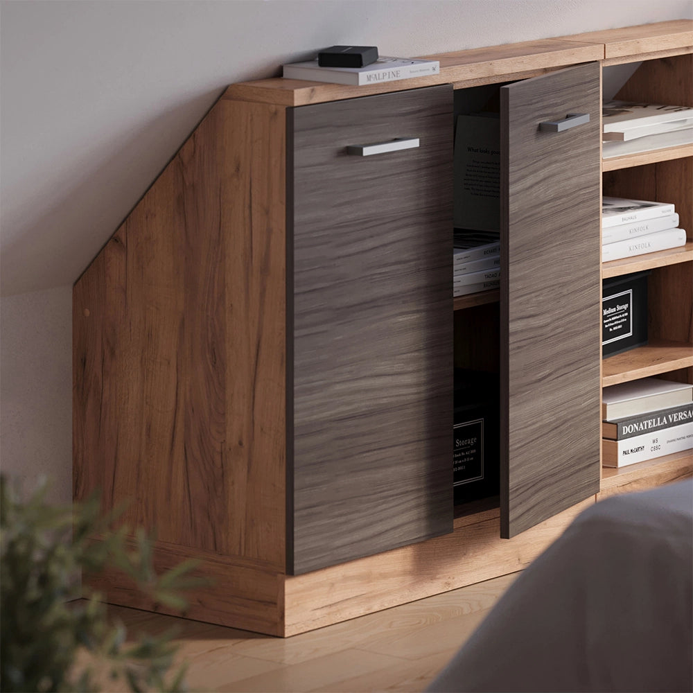 Mobile sottotetto Rion Grigio nobile/Rovere dorato con 2 porte Vicco