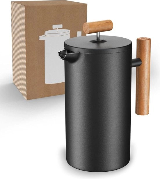 Thermos Koffie Zettino da Campeggio, piccolo, acciaio inossidabile, 0,35 litri, 1-2 tazze, zettino da caffè in acciaio inossidabile, preparazione di caffè duratura per il campeggio, a doppia parete