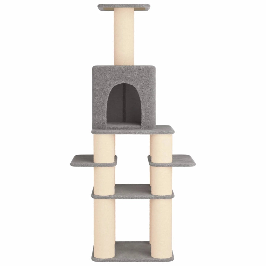 Albero per gatti con pali per graffiare in sisal Grigio Chiaro 42033040