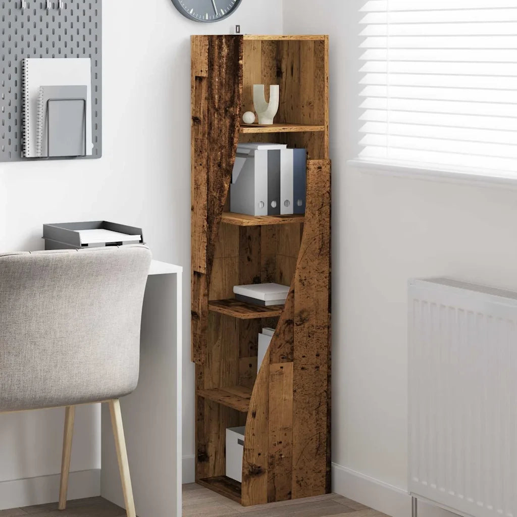 Mobile angolare Legno vecchio 32x32x140cm Legno multistrato 889883