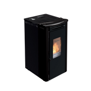 Orione stufa a pellet ventilata 9,1 kw nero lucido Lincar