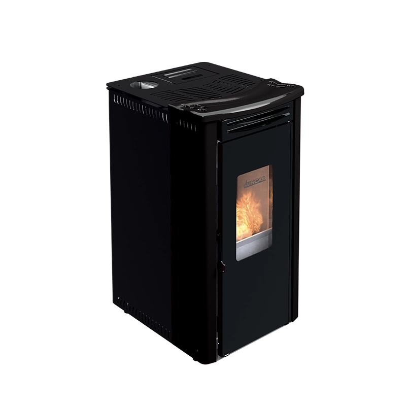 Orione stufa a pellet ventilata 9,1 kw nero lucido Lincar