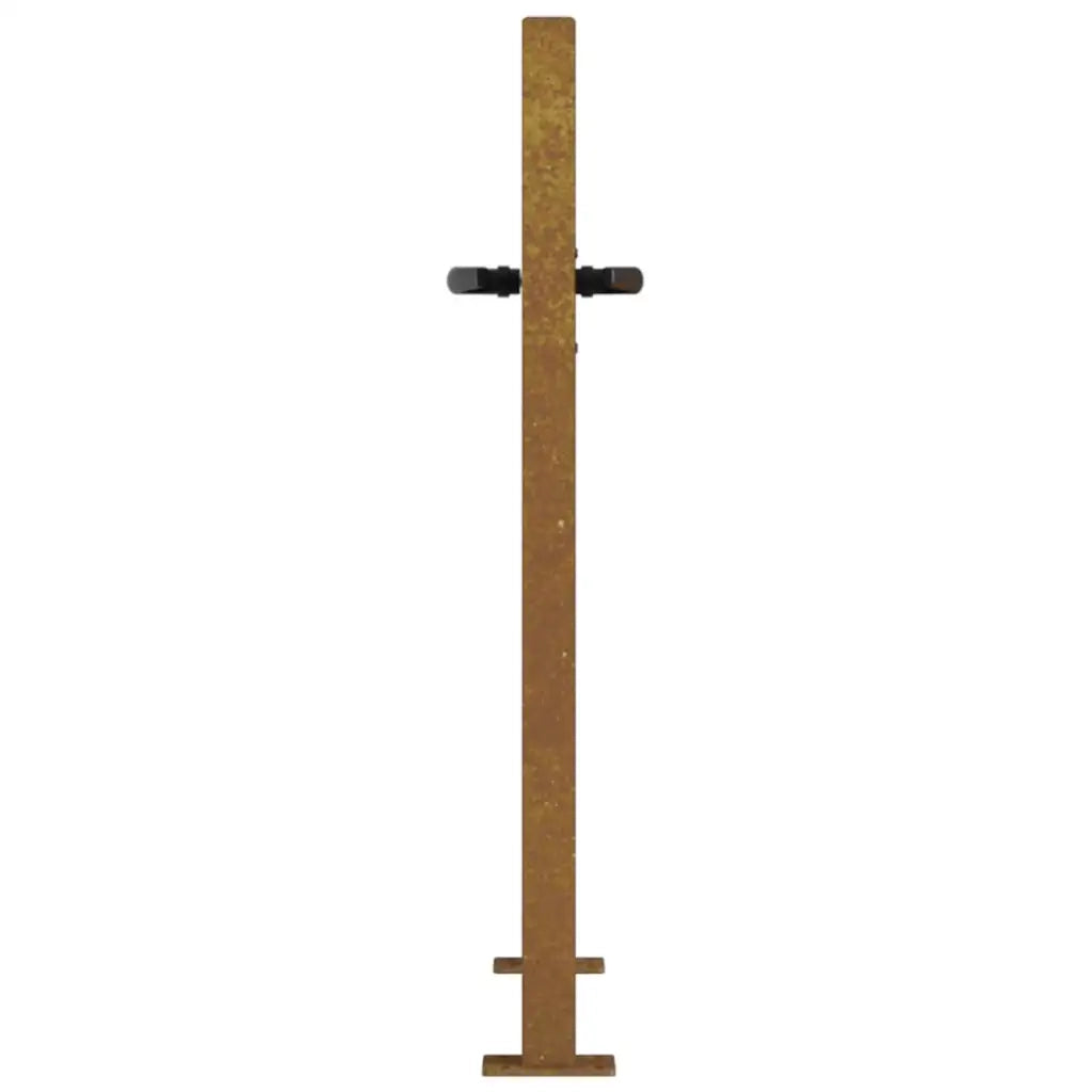 Cancello da Giardino 105x80m in Acciaio Corten Design Quadrato