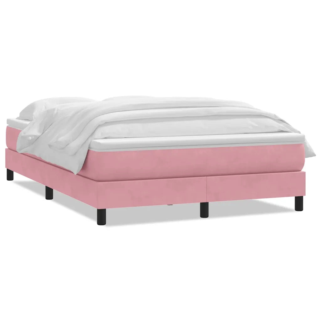 Giroletto a Molle con Materasso Rosa 140x210 cm in Velluto
